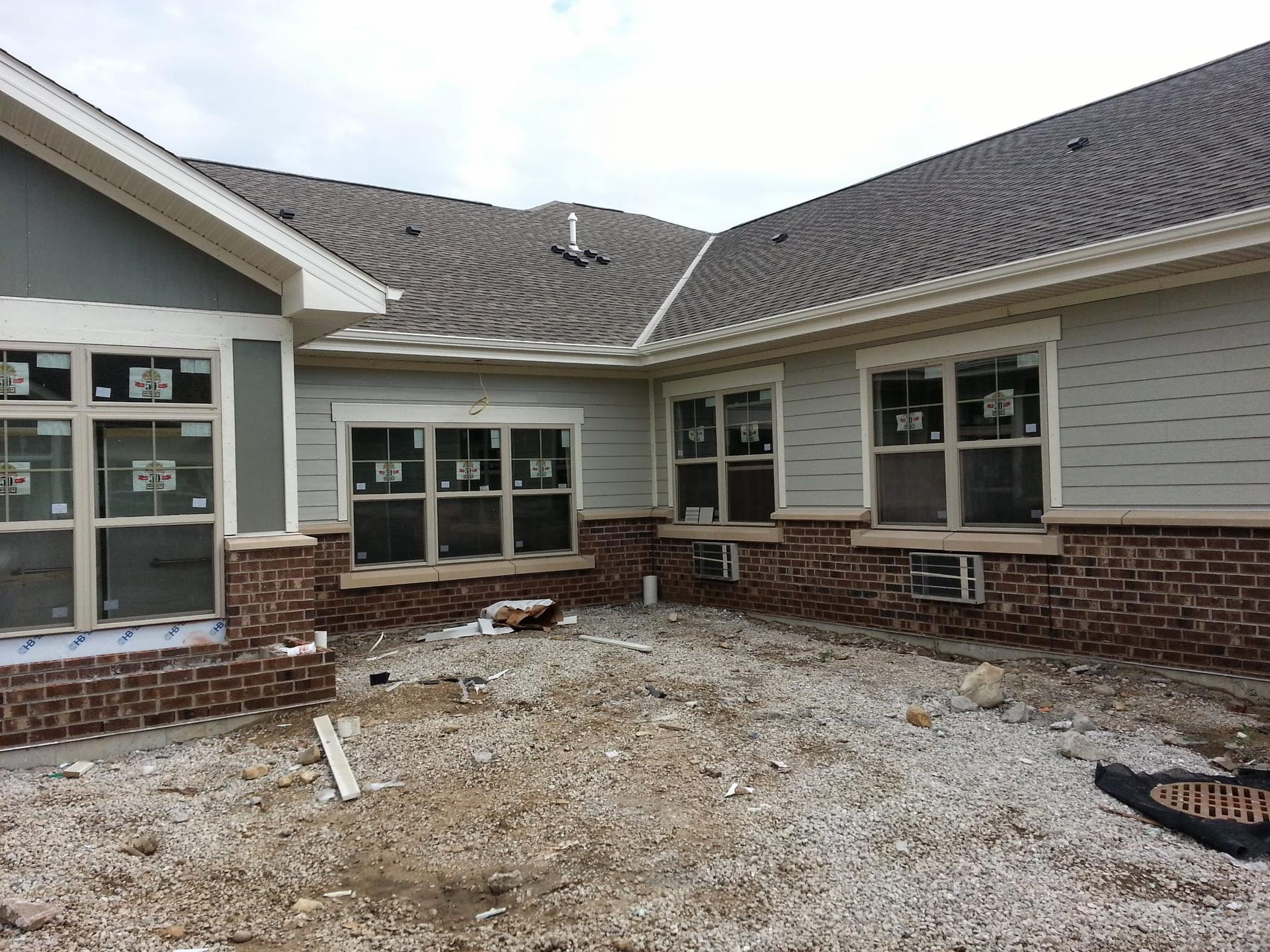 Multi-family build with siding and brick