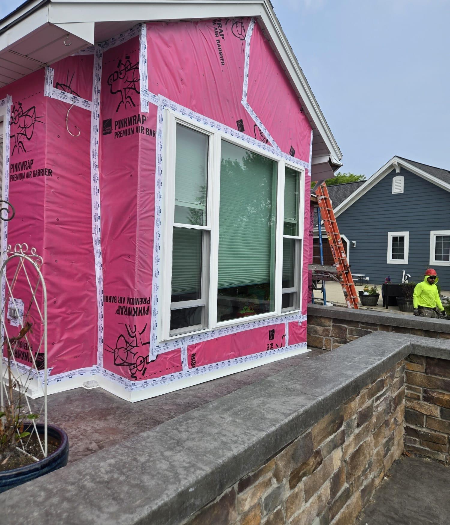 Residential siding prep with house wrap